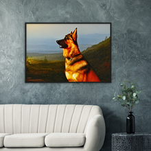 Load image into Gallery viewer, Landscape Art Frederic Edwin Church Style German Shepherd Painting-2  Cute Dog Wall Art Exclusive Style#3.  Available in several sizes and types.
