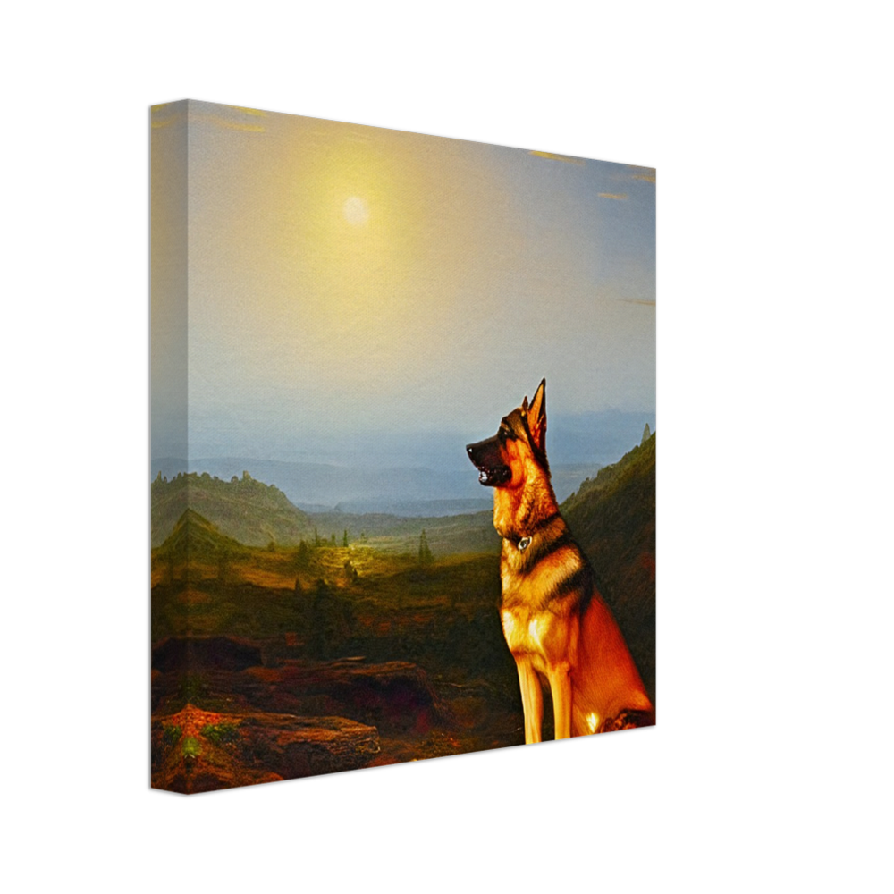 Landscape Art Frederic Edwin Church Style German Shepherd Painting-2  Cute Dog Wall Art Exclusive Style#3.  Available in several sizes and types.