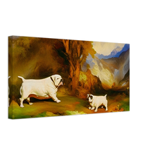 Load image into Gallery viewer, Landscape Art Thomas Moran Style French Bul Dog Painting Cute Dog Exclusive Style#5.  Available in several sizes and types.
