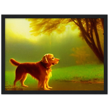 Load image into Gallery viewer, Golden Retriever Landscape Art Alfred Bierstadt Style Painting. Cute Dog Exclusive Style#7.  Available in several sizes and types.
