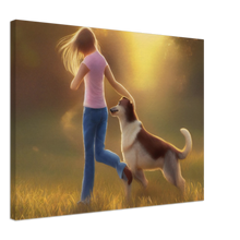 Load image into Gallery viewer, Cute Kids &amp;  Puppies Wall Art Style #6. Available in several sizes and types.
