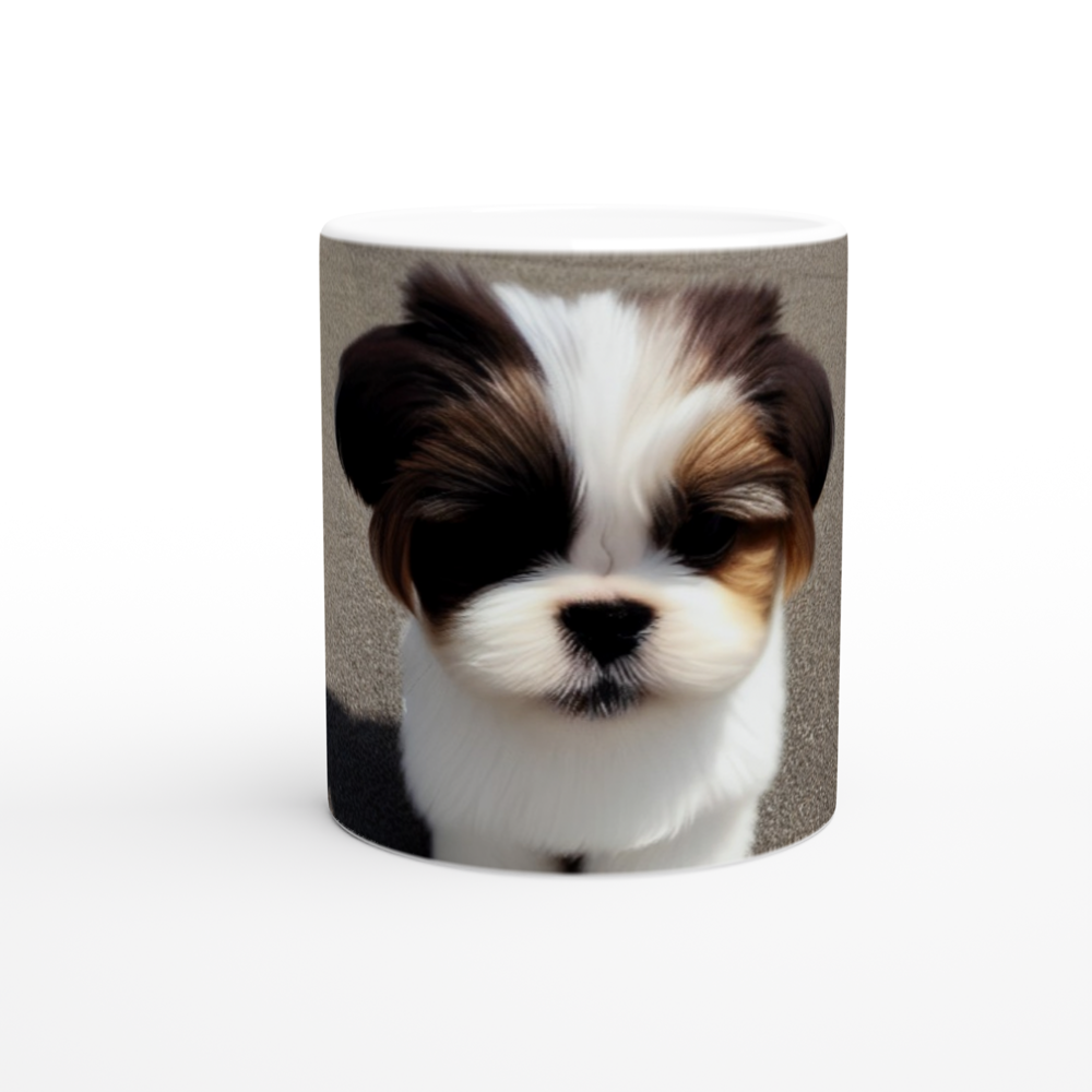 Cute Puppies Art White 11oz Ceramic Mug Style#8