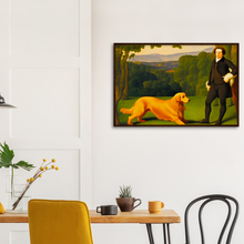Load image into Gallery viewer, Golden Retriever Landscape Art Jean Auguste Dominique Ingres Style Painting Cute Dog Exclusive Style#6.  Available in several sizes and types.

