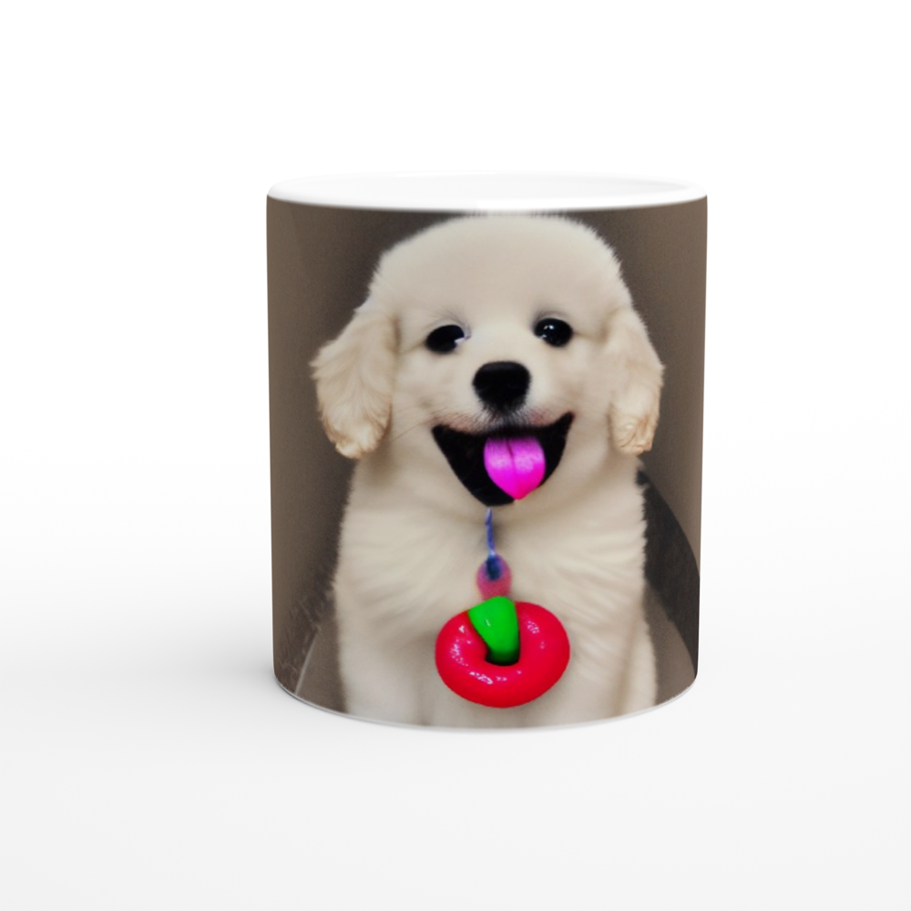 Cute Puppies Art White 11oz Ceramic Mug Style#4