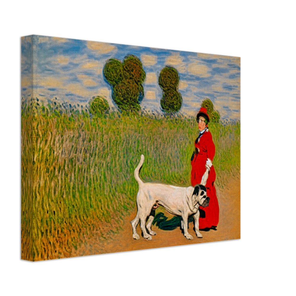 Landscape art Claude Monet Style French Bull Dog Painting