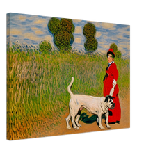 Load image into Gallery viewer, Landscape art Claude Monet Style French Bull Dog Painting

