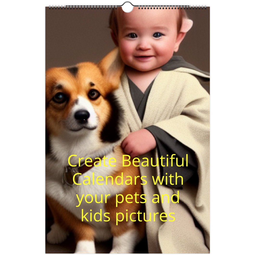 Customize Wall calendars with your kids and pets picture