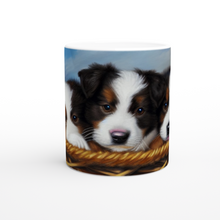 Load image into Gallery viewer, Cute Puppies Art White 11oz Ceramic Mug Style#7
