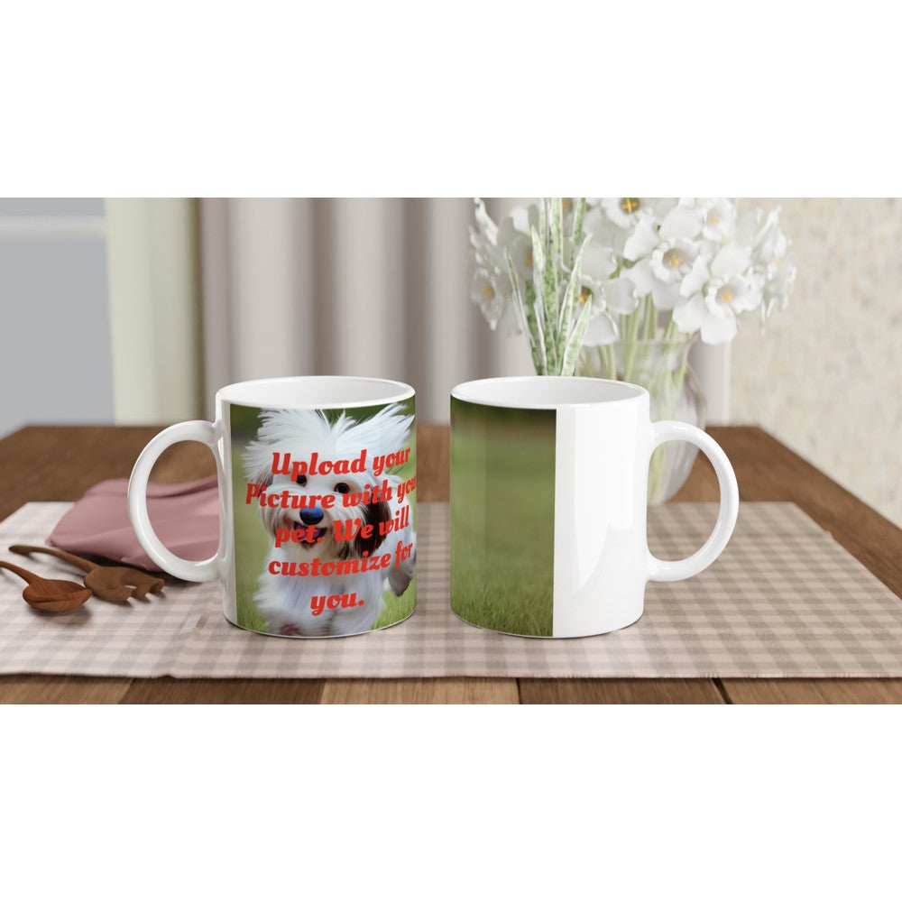 Customized White 11oz Ceramic Mug. Take a selfie or upload an image. Unlimited Possibilities.