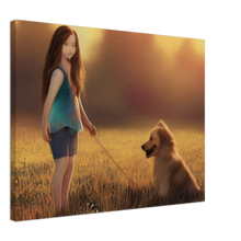 Load image into Gallery viewer, Cute Kids &amp;  Puppies Wall Art Style #7. Available in several sizes and types.
