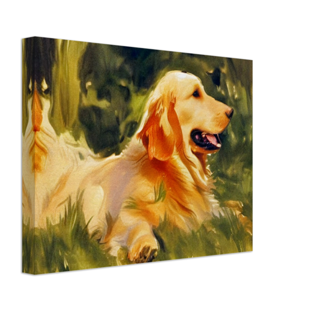 Golden Retriever Water Color Painting Canvas