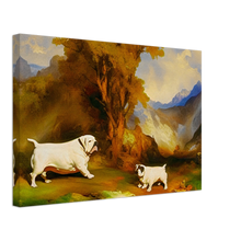 Load image into Gallery viewer, Landscape Art Thomas Moran Style French Bul Dog Painting Cute Dog Exclusive Style#5.  Available in several sizes and types.
