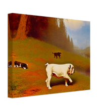 Load image into Gallery viewer, Landscape Art Alfred Bierstadt Style French Bull Dog Painting Canvas
