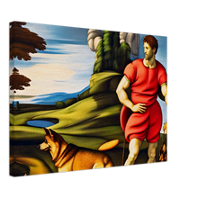 Load image into Gallery viewer, Landscape Art Michel Angelo Style German Shepherd Painting
