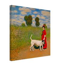 Load image into Gallery viewer, Landscape art Claude Monet Style French Bull Dog Painting
