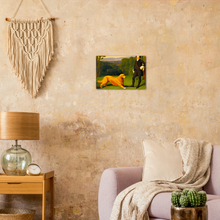 Load image into Gallery viewer, Golden Retriever Landscape Art Jean Auguste Dominique Ingres Style Painting Cute Dog Exclusive Style#6.  Available in several sizes and types.
