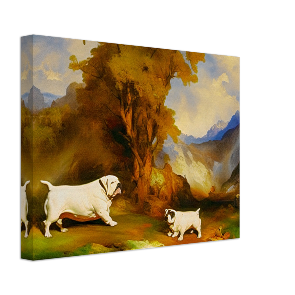 Landscape Art Thomas Moran Style French Bul Dog Painting Cute Dog Exclusive Style#5.  Available in several sizes and types.