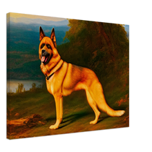 Load image into Gallery viewer, Landscape Art Frederic Edwin Church Style German Shepherd Painting Canvas
